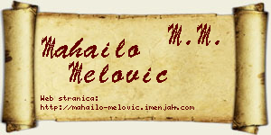 Mahailo Melović vizit kartica